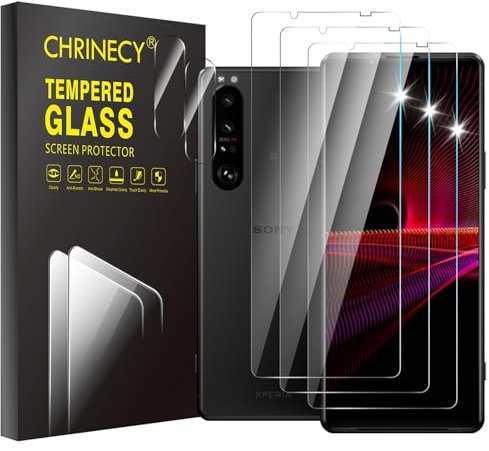 [5 Stück] 3 Stück Schutzfolie für Sony Xperia 1 III Schutzfolie + 2 Stück Kamera Displayschutzfolie, 9H Härte, Anti-Kratz, HD-Klar, Blasenfrei, Anti-Öl, Ultrabeständig