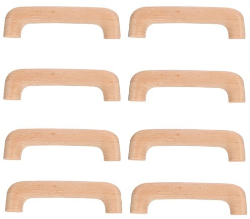 DOITOOL 8Pcs Manijas de Gabinete de Madera Inacabados para Armario, Cocina, Muebles y Cómoda - Tiradores de Cajones