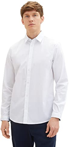 Tom Tailor Camicia da Uomo Regular Fit Business con Stretch, 20000-bianco, XL