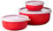 Mepal – Aufbewahrungsbox 3-teiliges Set Lumina – Frischhaltedosen mit Deckel für Kühlschrank, Gefrierschrank, Dampfgarer & Mikrowelle – 250 ml, 750 ml & 1500 ml – Nordic red