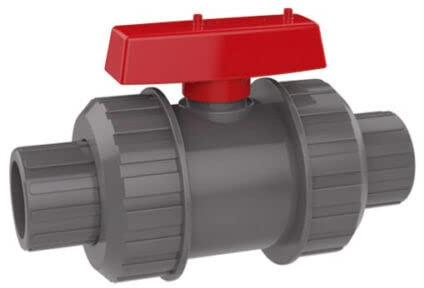 PVC Grey Metric Plumbing Fittings Pipe Tubing for Aquarium Fish Tank Pond Solvent Weld Plumbing Connectors (Double Union Ball Valve, 50mm)
