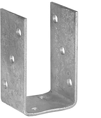 BOLT DOWN Heavy Duty 4mm Galvanised (U Shape) BRACKET Base POST Fence FOOT - 51mm-2