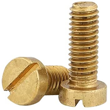 BELLAY 10-50PCS M1.2 M1.4 M1.6 M2 M2.5 M3 M4 M5 M6 M8 DIN84 Brass Slotted Cheese Head Screw Brass Screw Brass Bolt (Color : 16mm, Size : M2.5(50pcs))