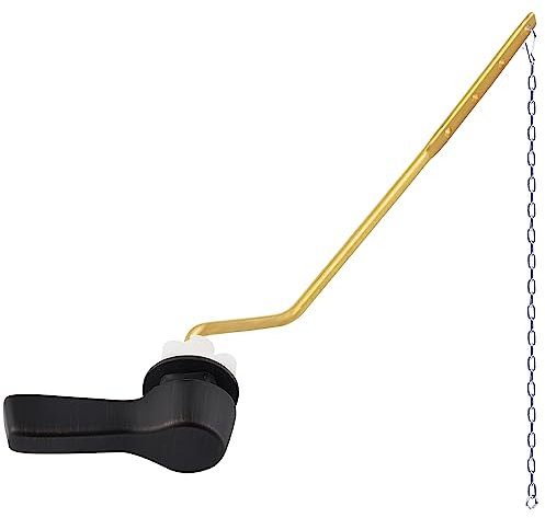 Hygie Rinse Universeller WC-Tank-Griff mit 1 Klappenkette, WC-Spülhebel, WC-Griff-Ersatz-Set, ölgeriebene Bronze