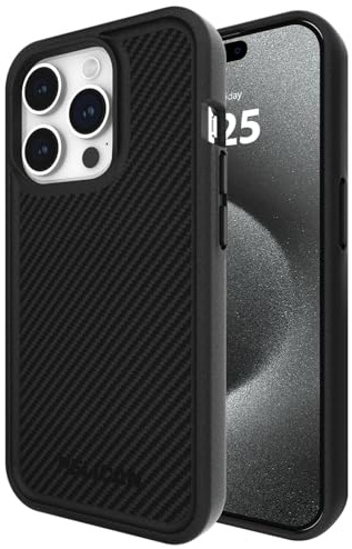 Pelican Protector Series - iPhone 15 Pro Hülle 6,1 Zoll [kompatibel mit MagSafe] Magnetische Handyhülle mit Anti-Scratch Tech [16 Fuß MIL-Grade Fallschutz] Schutzhülle für iPhone 15 Pro - Carbon