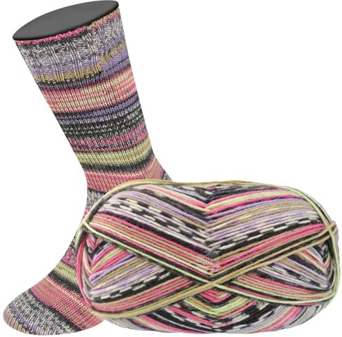 LANA GROSSA Meilenweit 6-fach 150 | 6-fädiger Sockenklassiker, waschmaschinenfest | Handstrickgarn 80% Schurwolle & 20% Polyamid | 150g Wolle zum Stricken & Häkeln | 390m Garn FB9608