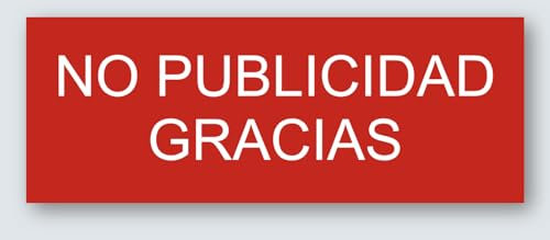 Cartel No Se Admite Publicidad Señal aluminio 66x25 mm color rojo autoadhesivo