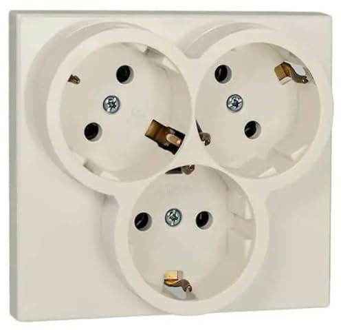 3-fach Unterputz Schukosteckdosen Scutzkontakt Steckdose standart Einbau Creme 5308