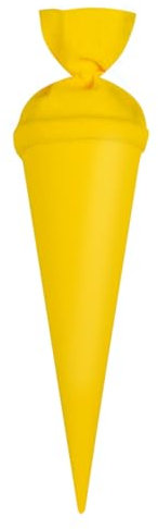 itenga kleine Bastelschultüte Geschwister Schultütenrohling Zuckertüte Schultüte 35cm rund mit Filzverschluss (gelb)