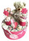 Sinchns Bastelzauber Windeltorte - Kuscheltiere - Geschenk, Babyparty, Geburt, Taufe, Babygeschenk (Rosa Weiß) - Windelgeschenkkorb - 30 Stück Größe 3