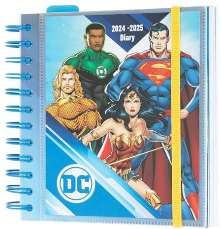 Grupo Erik Schulplaner 2024 2025 DC Classic Comics Kalender 2024 Buchkalender Tagesansicht - Planer 2024 2025 Schüler - Einschulung Terminkalender 2024/2025 Ringbuch Hausaufgabenheft 2024/2025