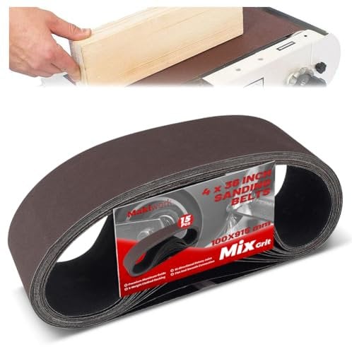 Set di nastri abrasivi in ossido di alluminio, 100 x 915 mm, con grana 80/120/150/240/400, nastri abrasivi in ossido di alluminio per la lavorazione del legno