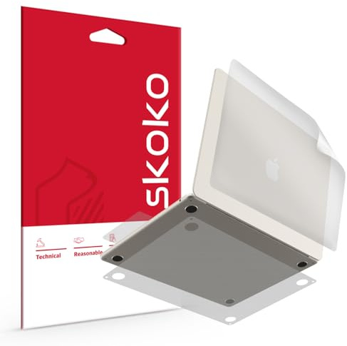 skoko Schutzfolie für MacBook Air 15 Zoll M2 / M3 2023 2024, Ober- und Unterseite, Handauflage und Trackpad, ähnlich wie Displayschutzfolie, TPU, Abdeckung