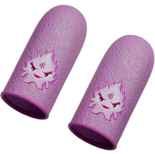 PEMY Manchons de Doigts pour Jeux Mobile - Anti-Transpiration, Respirants, Élastiques et Lavables - Fibre de Carbone et Conductrice d'argent pour PUBG, Fortnite, Call of Duty (Rose)