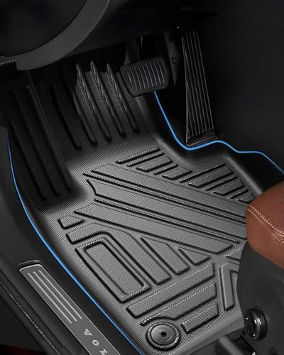 LANGBEAN Fußmatten für Volvo XC60 2025 2024 2023 2022 2021 2020 2019 2018, Fussmatten Original XC60 ICEV aus TPE mit Hohem Rand, Rutschfestes und Wasserdichtes Zubehör, Schwarz (3 Stück)