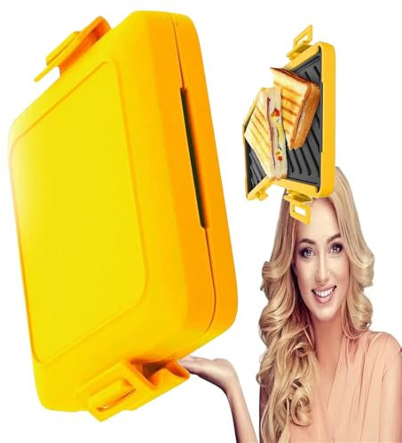Microwave Toastie Maker 2024 New Microwave Toastie Sandwich Maker Sandwich Maker Non-stick Coating, Heatwave Technology with Adjustable Silicone Straps,No Electricity,Wireless (yellow)