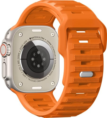 Sport Bands Compatible with Apple Watch Ultra 3/Ultra/Ultra 2 Band, Apple Watch Bands for Men 49mm 46mm 45mm 44mm 42mm, Silicone Loop Wide Waterproof Strap for iWatch Series 11 10 9 8 7 6 5 4 SE 3 2 1