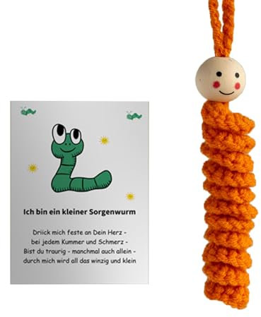 YIZITU Gehäkelte Baumwollspielzeug Geschenkkarte Für Sensorischen Komfort Gehäkelte Raupenkarte Für Angstabbau Und Positive Gedanken