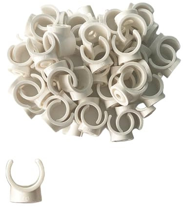 CZAKOMIX Lot De 40 Colliers De Serrage En Pex, Clips De Tuyau En Plastique, Crochets En U De 20 mm, Pour La Plomberie Et La Tuyauterie, Vis Non Incluses(Blanc)