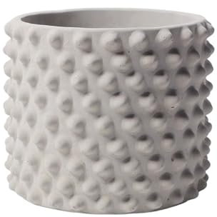 Vaso per piante da interno ed esterno Piccoli vasi da fiori grigi in cemento, aspetto con fioriera da tavolo a pois in rilievo, for vasi decorativi for davanzali e uffici domestici Arredamento da giar