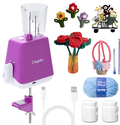 Caydo French Knitting Machine, Electric i Cord Knitting Machine, Knitting Mill i-Cord Knitter Machine, Automatic Knitting Wool to i-Cords, DIY Crochet Machine for Adults&Kids(Patented)