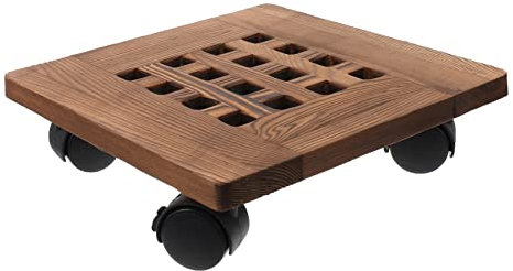 POPETPOP 1 Pc Plateau de Pot de Fleur Support pour Plantes Blanches Cercle Portion à Plusieurs Niveaux Pot Fleur Pot pourri Support de Pot de Plante Plateau de Pot de Jardin Mobile Bois
