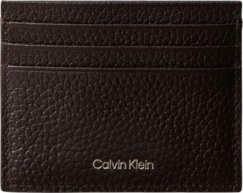Calvin Klein Foil Emboss EW Card Case Lv04D1060G, Titolare della Carta Adulto, Brown (CK Dark Brown), Taglia Unica