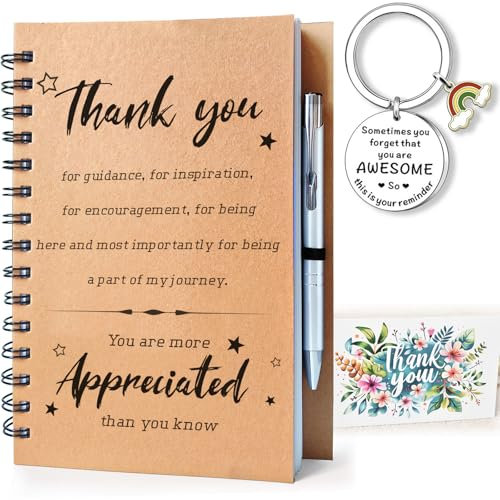 ROUJAENIN Stationery Gift Set with Notebook and Pen, Motivational Thank You Gift for Teachers, Colleagues, Women, Men
