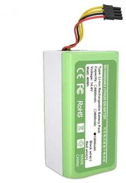 Zhyepou Batería de Iones de Litio de 14,4 V y 2600 mAh. Compatible con Cecotec Conga 1290 1390 1490 1590. Batería for Robot Aspirador(12800mAh)