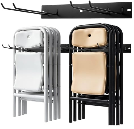 mekueeex ﻿Folding Chair Storage Rack for Chair Organization and Garage Wall Mount Storage, Garden Tool Rack Organizer (2 Pack)