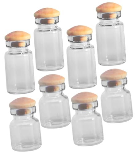 Cabilock 1 Satz Miniatur-essens- Und Spielglas Küchendekoration Wohnungsdeko Puppenhauszubehör Toys Spielwaren Draußen Miniatur-glasflaschen- Puppenhausverzierungen Miniglas Holz 8st