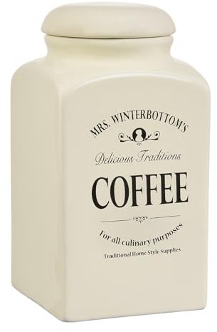 BUTLERS 2er Set Kaffeedose Vintage Design 1,3l Steingut -MRS. WINTERBOTTOM'S- Kaffeebehälter für stilvolle Kaffeelagerung | Vorratsdose für Küchentheken und Speisekammern