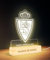 Panorama Fútbol Lampara de Mesa con Escudo del Real Zaragoza 15x22 cm - Lamparas de Mesita de Noche - Luz Nocturna Infantil con Luz Led USB - Regalo Comunión Personalizado