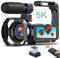 Videocámara de vídeo 5K, HD 64MP 30FPS IR Nocturna Cámara Vlogging, pantalla táctil de 3.0 pulgadas, WiFi 18 X, cámara digital con micrófono, mando a distancia, parasol para contraluz, 2 baterías