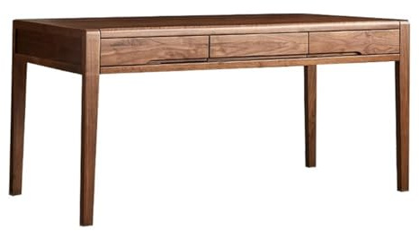 ZENGXJYCQINGJIANG Gaming Desk Black Walnut Desk Modern Simple Writing Home Office Solid Wood Table with Drawers(M)