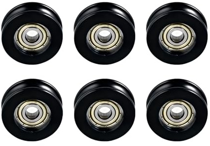6 Stück U-Nut Kugellager Laufrollen Für SchiebetüRen Geeignet Für MoskitonetztüRen Jalousien Schubladen Aluminiumtüren Und Schränke, 5 * 20 * 7mm