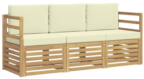vidaXL Sofagarnituren Massivholz Akazie, Akazienholz-Sofa, Moderne Gartenmöbel-Sets, wetterfeste Sitzmöbel für entspannte Stunden im Freien