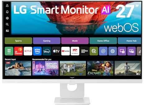LG Smart Monitor U7 27U731SB-W 27 inch 4K UHD IPS for Work, Streaming & AI Productivity | webOS, HDMI, USB Hub with USB‑C 65W, AirPlay 2, Screen Share, Bluetooth, AI Picture Pro, AI Sound Pro, White