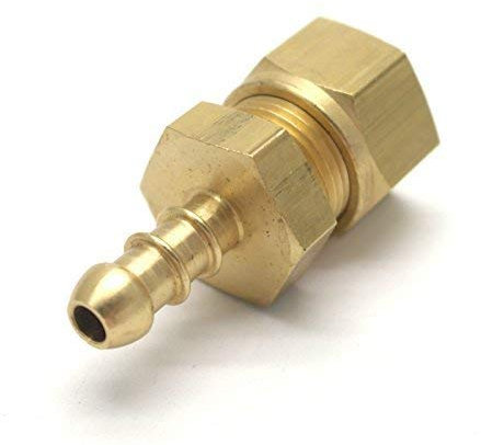 British Made 15mm Brass Compression Fitting to 10mm Nozzle Fits 8mm I/D Hose