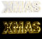 Lunartec Fensterdeko: LED-Schriftzug Xmas aus Holz & Spiegeln mit Timer & Batteriebetrieb (Xmas Schriftzug beleuchtet, Buchstabendeko, Leuchtbuchstaben)