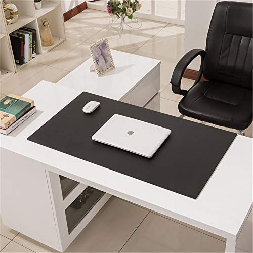 LL-COEUR Büro Leder Mauspad Multifunktional Schreibtischunterlage Wasserdicht Mausmatte Dick 3.5mm (Schwarz, 800 x 500 x 3.5 mm)