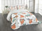 ABAKUHAUS Faultier Tagesdecke Set, Nette Trägheiten auf Zweigen, Set mit Kissenbezug Romantischer Stil, für Einzelbetten 170 x 220 cm, Orange hellblau schwarz