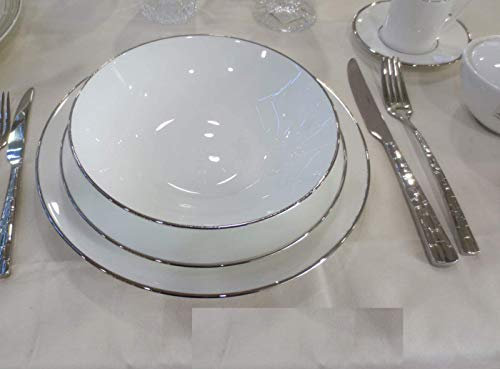 Wedgwood Set 18 pz Piatti Jasper Conran Platinum (6piani cm 27-6 Dessert 23cm 6 Fondi a Ciotola cm 18