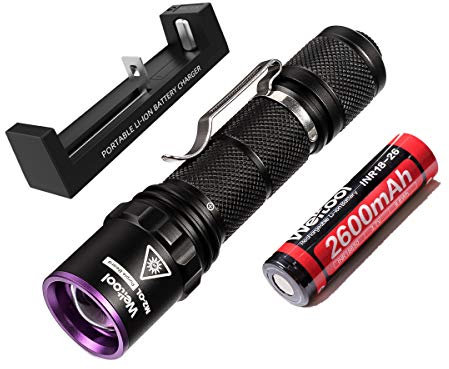 Weltool UV Taschenlampe 365 nm UV A Woods Lupenleuchte Hochleistung Ultraviolett Licht für UV-Leimhärtung,die forensische Spurensuche,Ringwurm bei Katzen,Haustier-Urin-Detektor