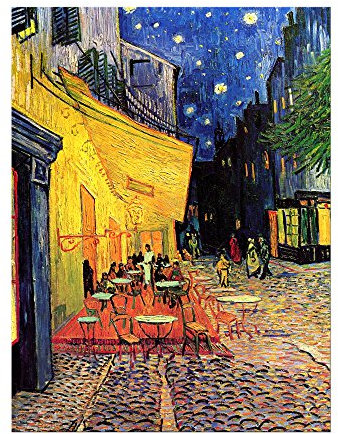 Kunstdruck Poster - Vincent van Gogh Caféterrasse am Abend 40x60 cm ca. A2 - Alte Meister Bild ohne Rahmen