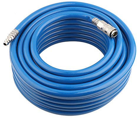 Compressor Air Hose, PVC 15M(50ft) Blue 20bar 60kg/cm² (850 psi) Pneumatic Air Tool Accessories