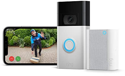 Ring Akku-Videotürklingel (Video Doorbell 2. Gen.) + Chime | Türklingel mit Kamera, 1080p-HD-Video, WLAN, Bewegungserfassung, Nachtsicht | Video-Türsprechanlage für deine Haustür