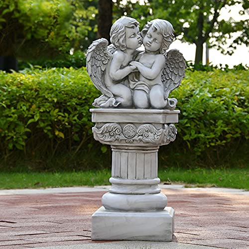 LONG-L Décoration Statue Colonnes Romaines d'ange De Jardin,Figurines D'angelots Résine Antique,Ornements Prière Religieux,pour Ornement Intérieur/Extérieur,K