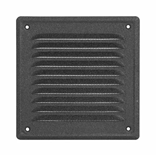 ADGO Lüftungsgitter Stahl 16,5x16,5 cm Lüftungsgitter mit Insektenschutz - Abluftgitter - Lüftungsabdeckung - Lüftungsgitter kamin - Belüftungsgitter - Wandgitter - 1 Stück Graphitfarbe