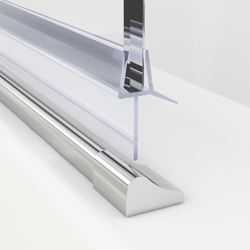 2 Stück 90 cm Schwallschutzleiste Alu Schwallleiste Schwallschutz-Profil für Glas Duschen